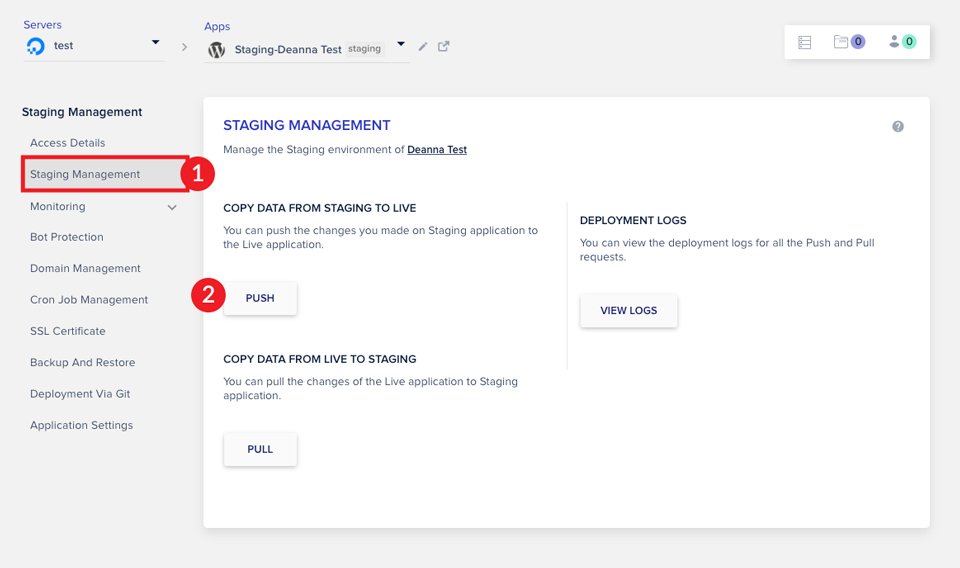 如何在 Cloudways Divi 主机上使用暂存和克隆工具-第10张图片-Ceacer网络