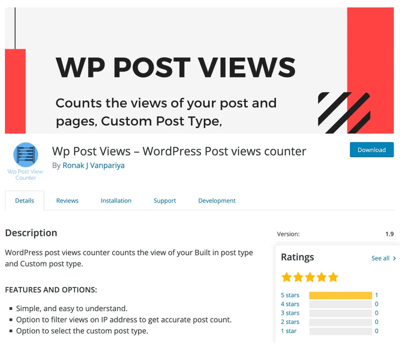 7 个最佳帖子查看计数器 WordPress 插件-第5张图片-Ceacer网络