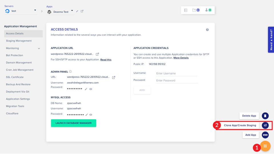 如何在 Cloudways Divi 主机上使用暂存和克隆工具-第19张图片-Ceacer网络